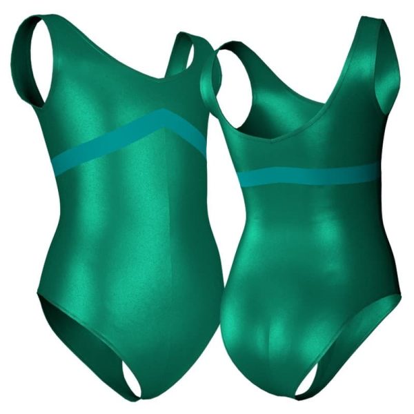 body danza in lurex senza maniche con inserto pxl1251