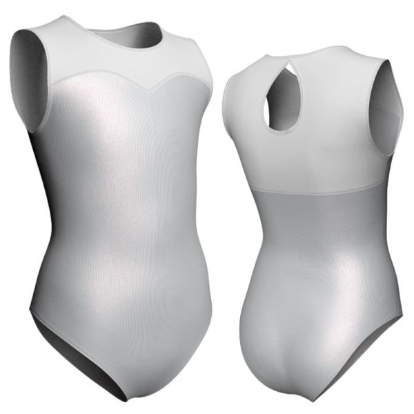 body danza in lurex senza maniche con inserto pxl2382