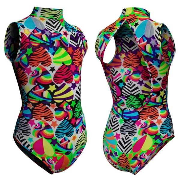 body danza in lycra fantasy canotta scollo americana pft5101