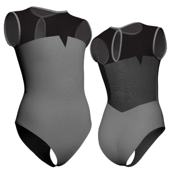 body danza in lycra fantasy senza maniche con inserto pfr123