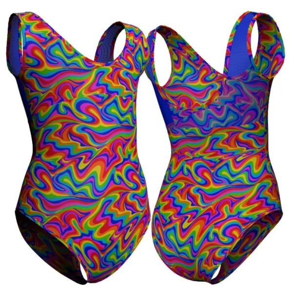 body danza in lycra fantasy senza maniche con inserto pfr124