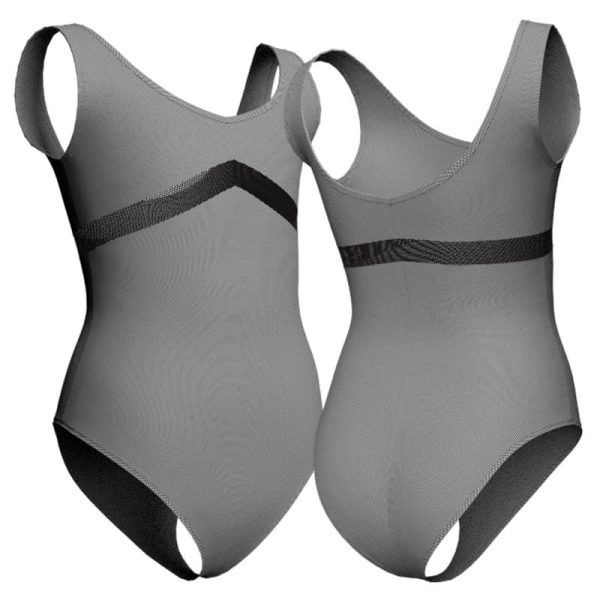 body danza in lycra fantasy senza maniche con inserto pfr1252