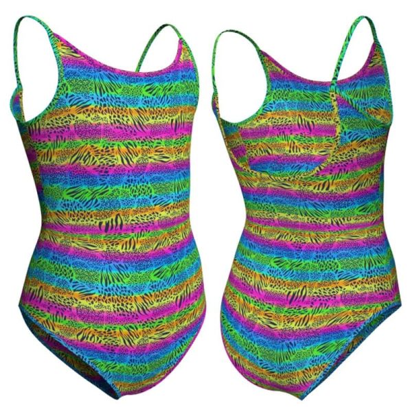 body danza in lycra stampata bretelle con inserto psa215