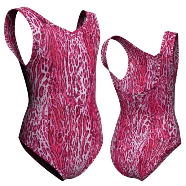 body danza in lycra stampata canotta con arriccio psab3002