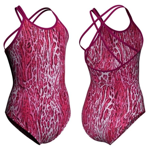 body danza in lycra stampata doppie bretelle psa507