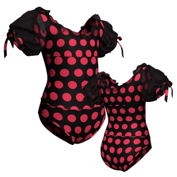 body danza in lycra stampata maniche a palloncino con inserto psb25041