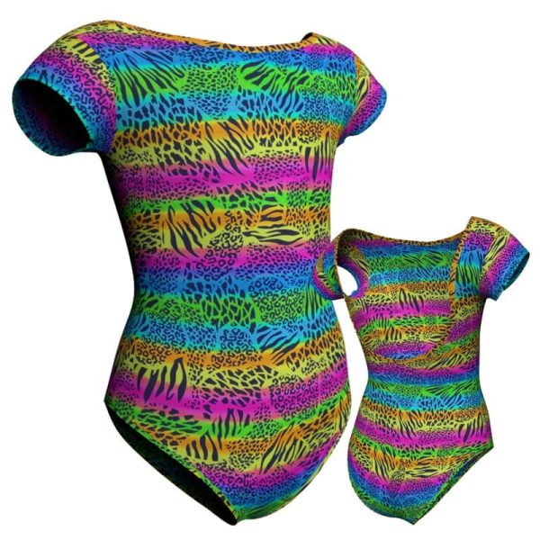 body danza in lycra stampata maniche aletta psa3005