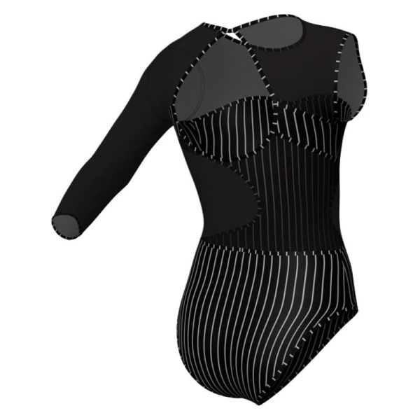 body danza in lycra stampata monospalla con inserto psb110sst1