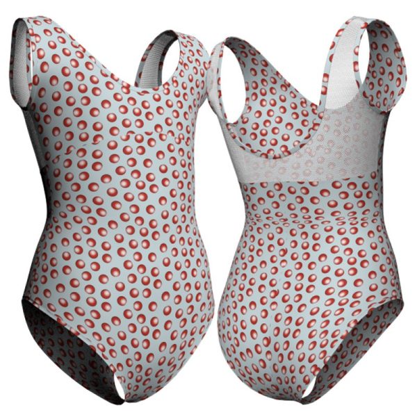 body danza in lycra stampata senza maniche con inserto psb1241