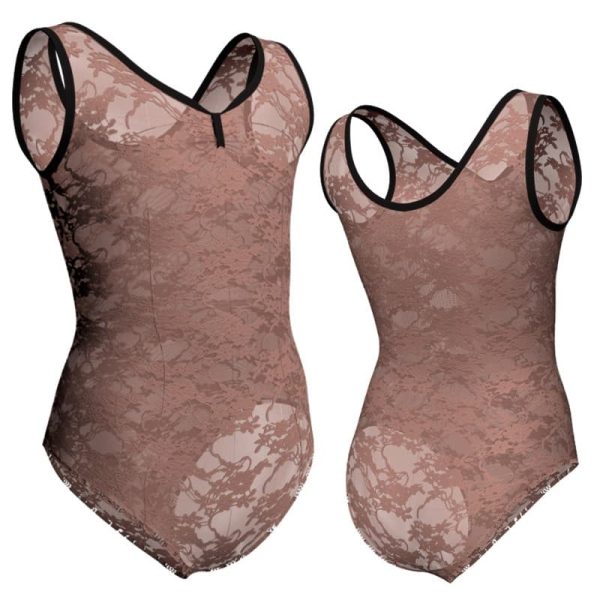 body danza in pizzo o rete canotta con inserto ppf425