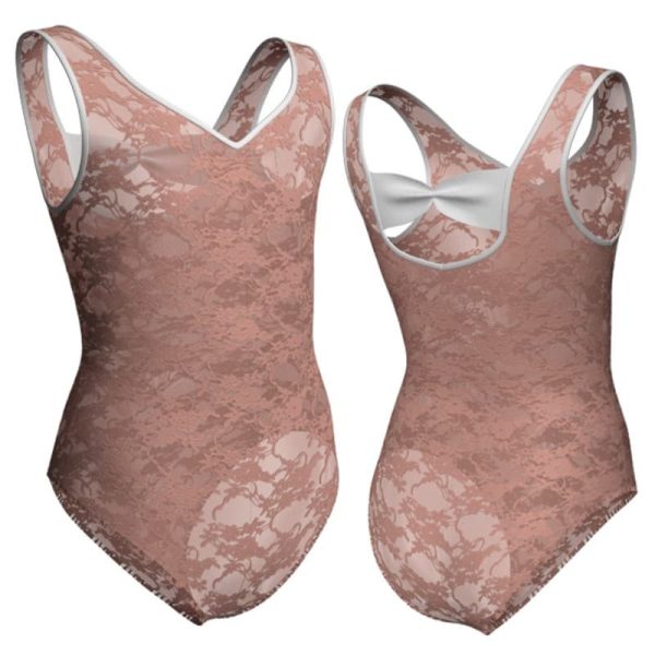 body danza in pizzo o rete senza maniche con inserto ppf227