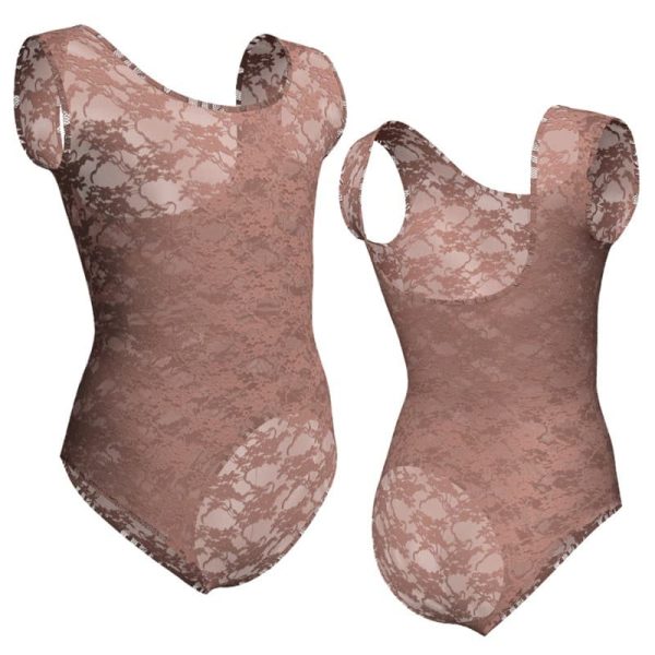 body danza in pizzo o rete senza maniche con inserto ppf2361