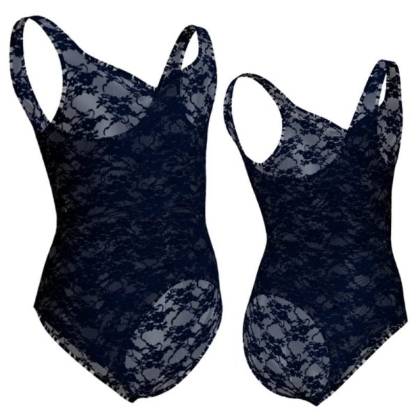 body danza in pizzo o rete senza maniche con inserto ppf2391