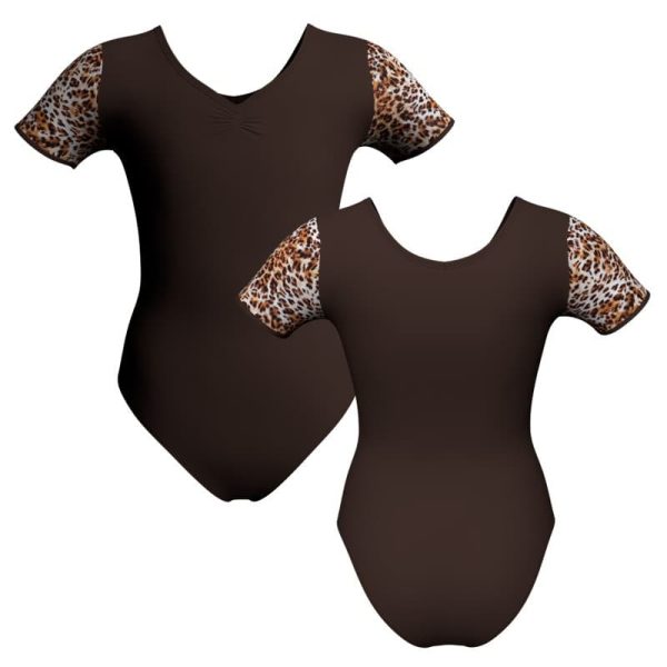 body danza manica corta con inserto pois dama animal pda1008t