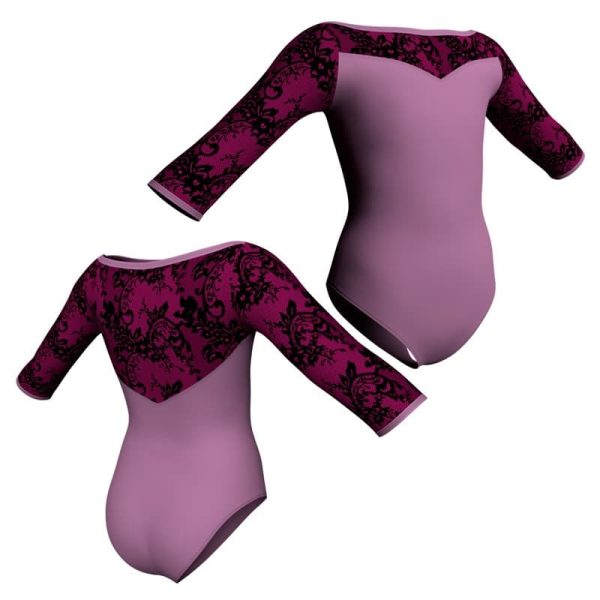 body danza maniche 3 4 con inserto belen pbe105