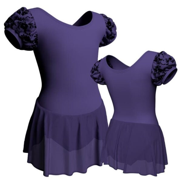 body danza maniche a palloncino belen pro e gonnellino in chiffon sk1lbc3001t1