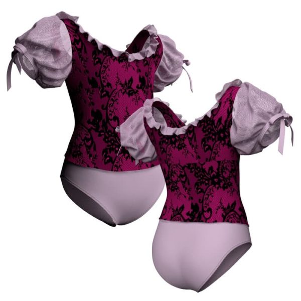 body danza maniche a palloncino con inserto belen pbe2504