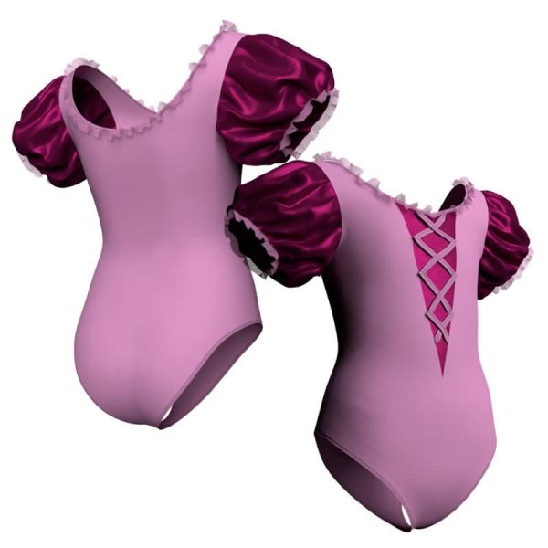 body danza maniche a palloncino con inserto in lurex plx26121