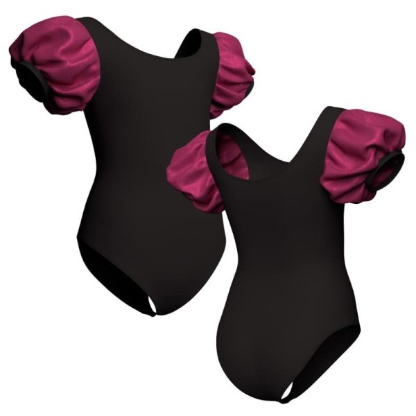 body danza maniche a palloncino con inserto in lurex plx26411