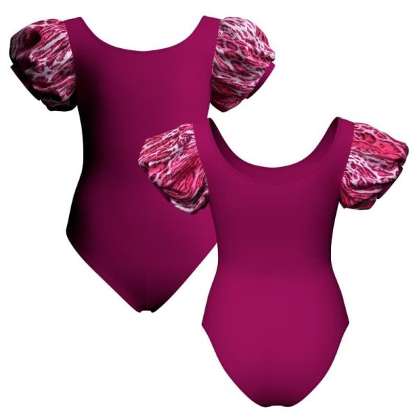 body danza maniche a palloncino con inserto pois dama animal pda2641