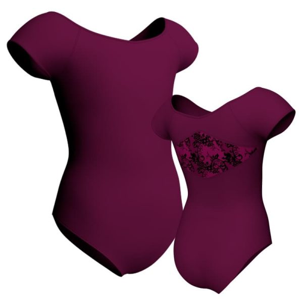 body danza maniche aletta con inserto belen pbe240