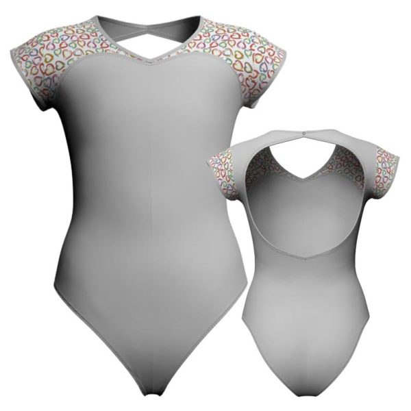 body danza maniche aletta con inserto fantasia pfa126ss1