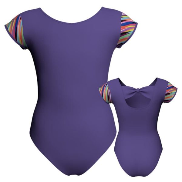 body danza maniche aletta con inserto fantasia pfa210t