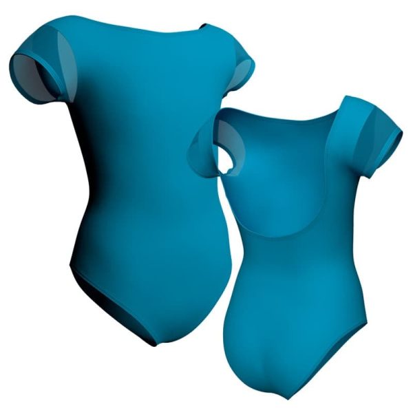 body danza maniche aletta con inserto in rete o pizzo plp3005t1