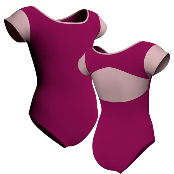 body danza maniche aletta con inserto plc211t1