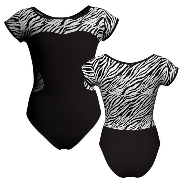 body danza maniche aletta con inserto pois dama animal pda1001