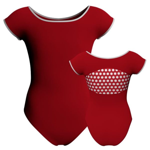 body danza maniche aletta con inserto pois dama animal pda2111