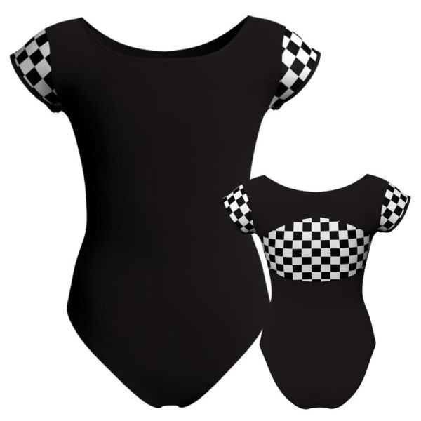 body danza maniche aletta con inserto pois dama animal pda211t1