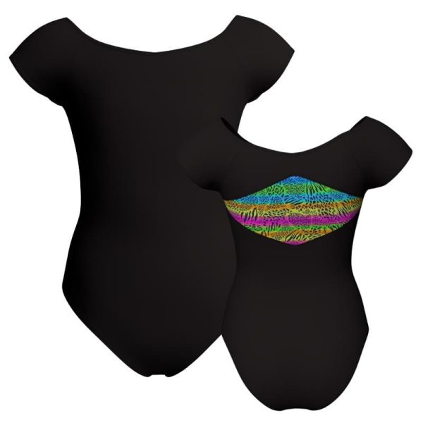 body danza maniche aletta con inserto pois dama animal pda2401