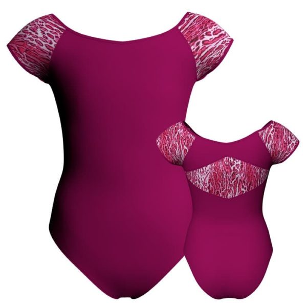 body danza maniche aletta con inserto pois dama animal pda240t