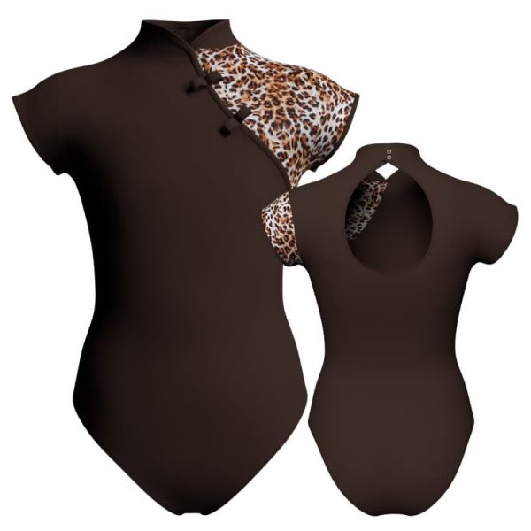 body danza maniche aletta con inserto pois dama animal pda2506