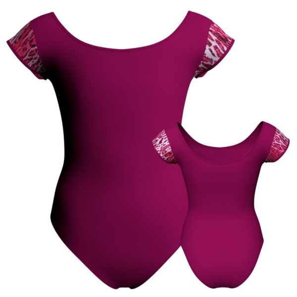 body danza maniche aletta con inserto pois dama animal pda408t1