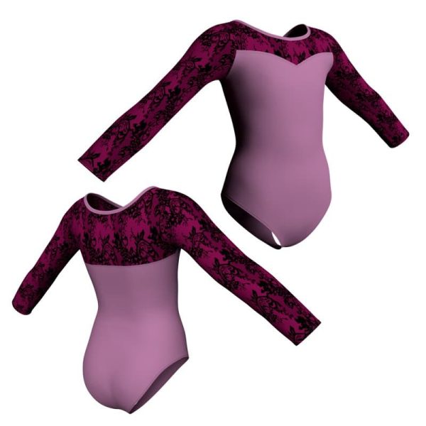 body danza maniche lunghe con inserto belen pbe10191