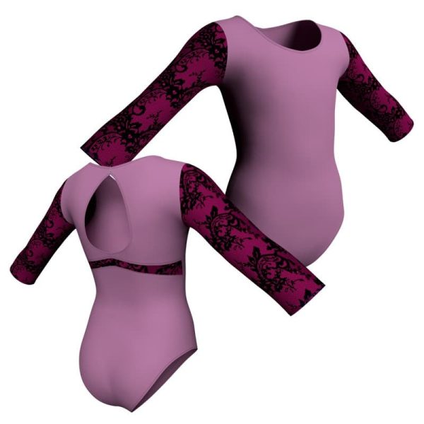 body danza maniche lunghe con inserto belen pbe102