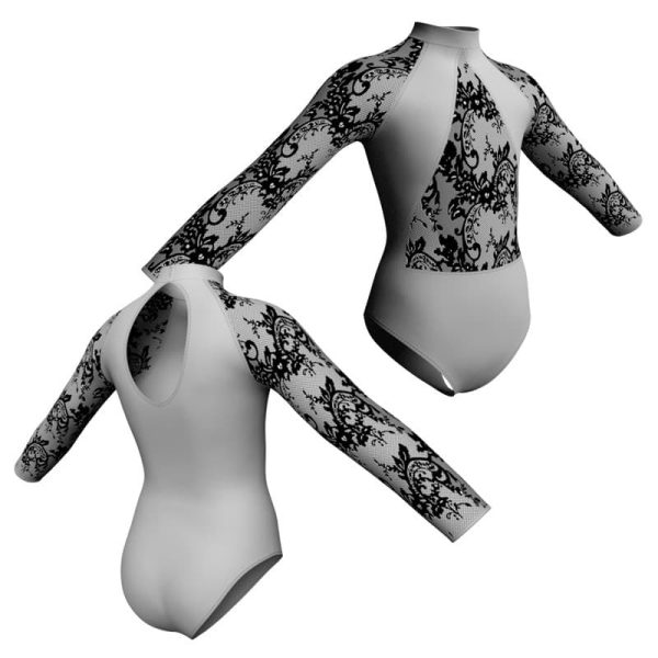 body danza maniche lunghe con inserto belen pbe1191