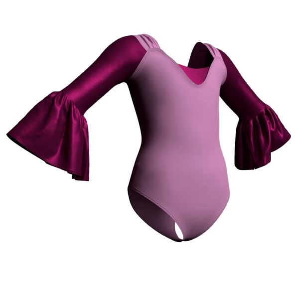 body danza maniche lunghe con inserto in lurex plx25084