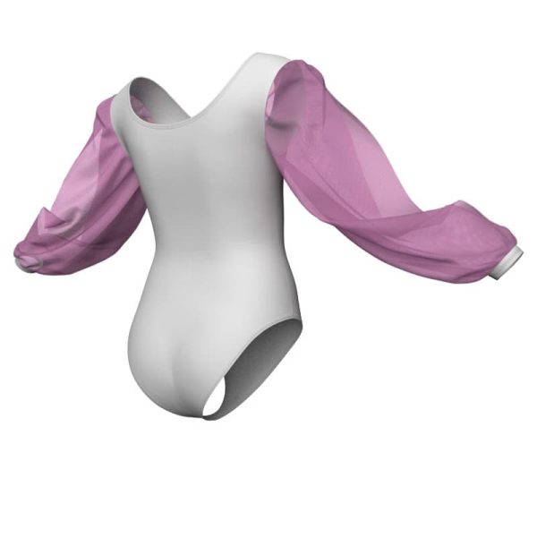 body danza maniche lunghe con inserto in rete o pizzo plp26331