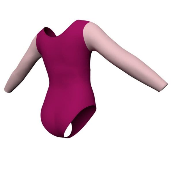 body danza maniche lunghe con inserto plc2537t3