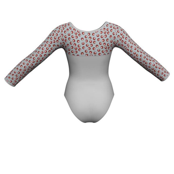 body danza maniche lunghe con inserto pois dama animal pda10193