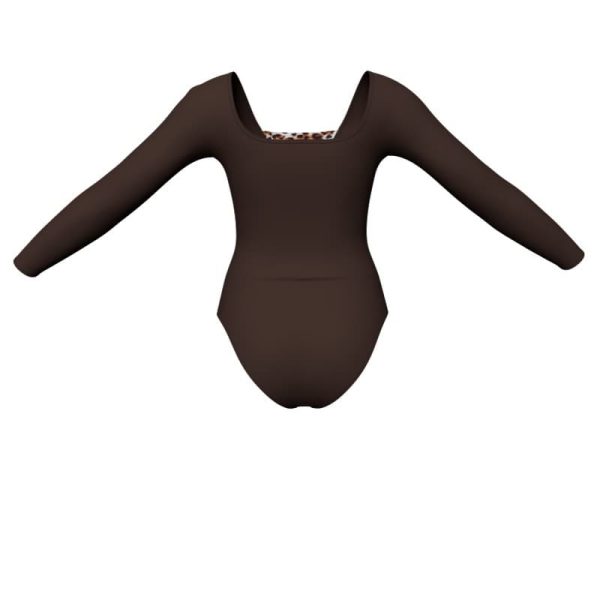 body danza maniche lunghe con inserto pois dama animal pda25323