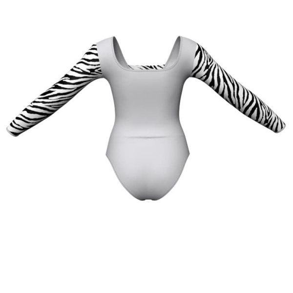 body danza maniche lunghe con inserto pois dama animal pda2532t1