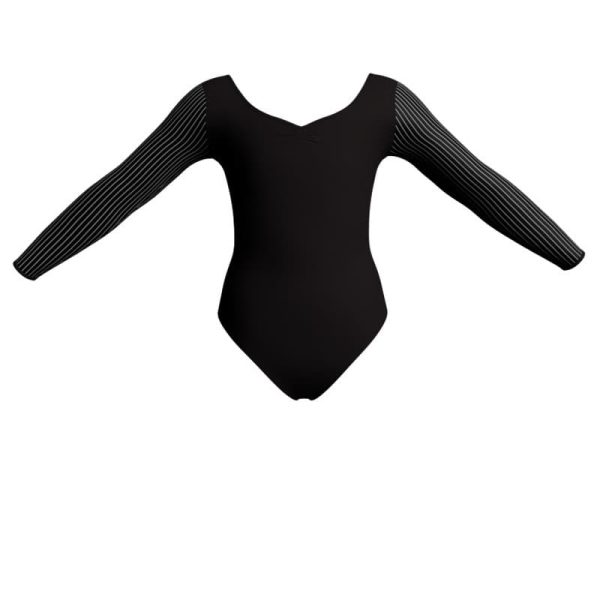 body danza maniche lunghe con inserto pois dama animal pda3004t2