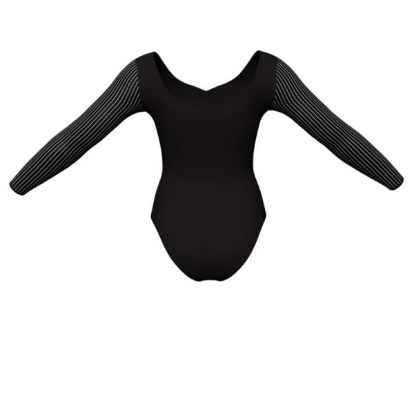 body danza maniche lunghe con inserto pois dama animal pda3004t3