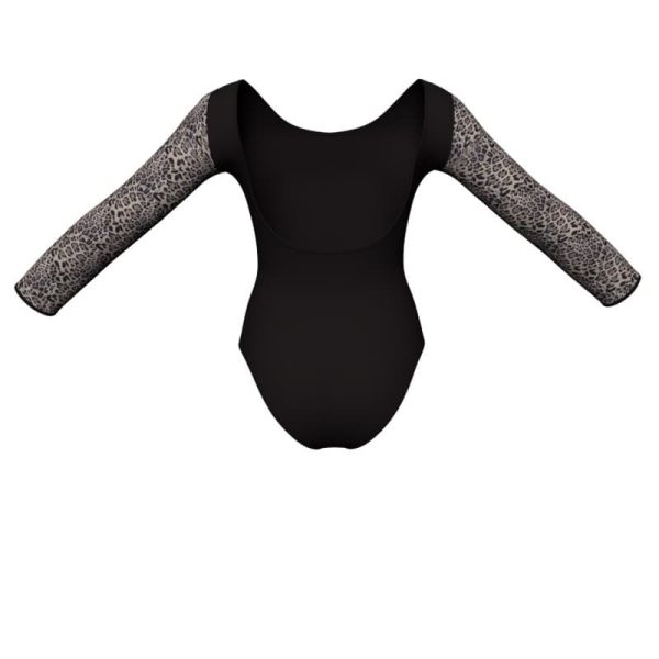 body danza maniche lunghe con inserto pois dama animal pda411t