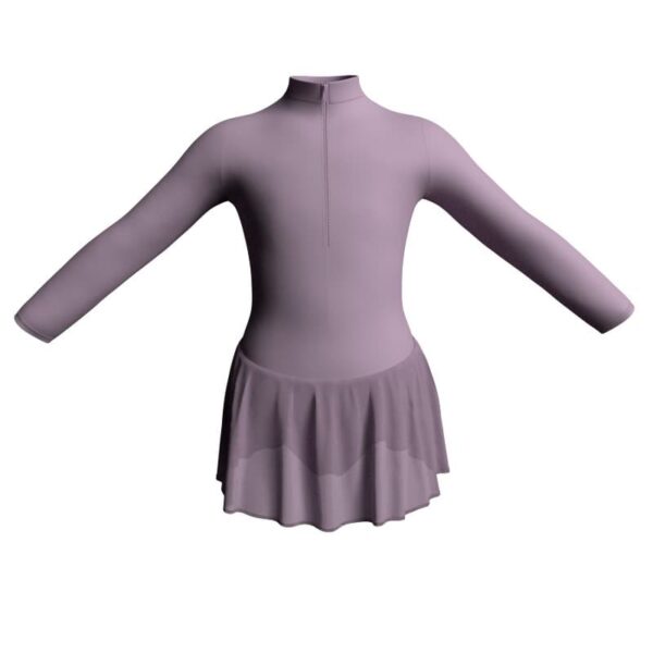 body danza maniche lunghe con zip con gonnellino sk1lcc30952