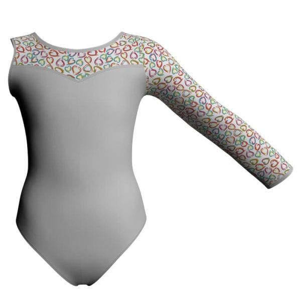 body danza monospalla con inserto fantasia pfa1019sst2